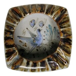 Vintage‎ Ken Edwards Stoneware Pottery Mexican Folk Art Pottery Ashtray Bluebird